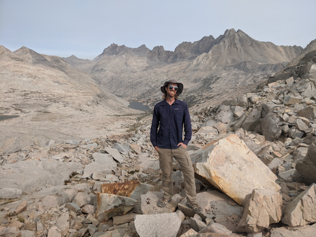 My son standing on top of Mather Pass on the John Muir Trail / Pacific Crest Trail